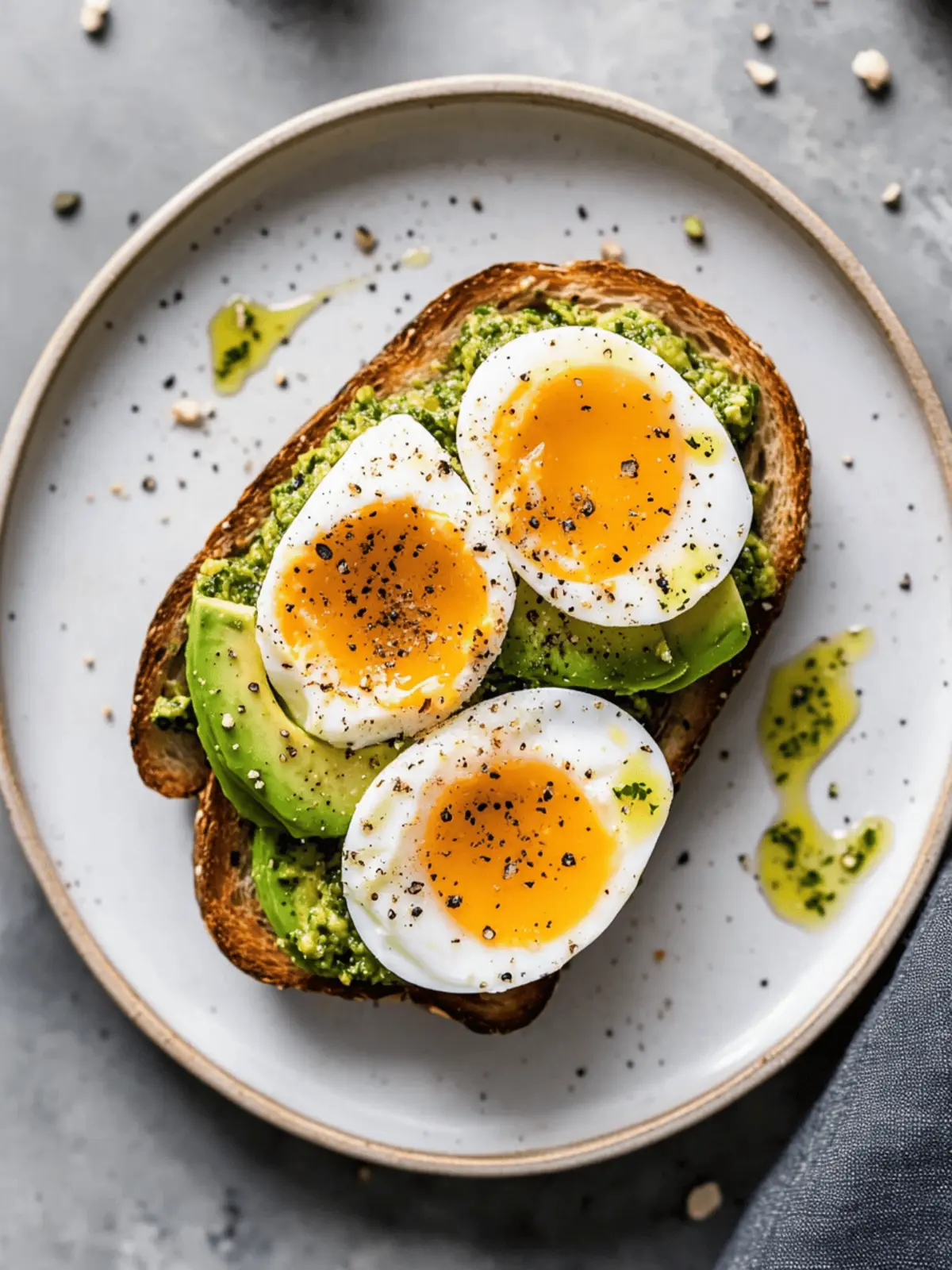 Jammy Egg, Avocado & Pesto Toast