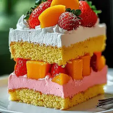 Strawberry Mango Split Cake