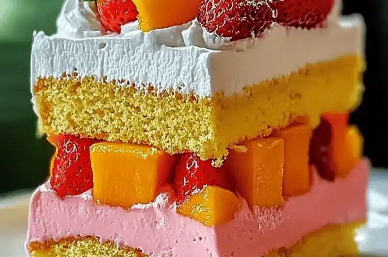 Strawberry Mango Split Cake
