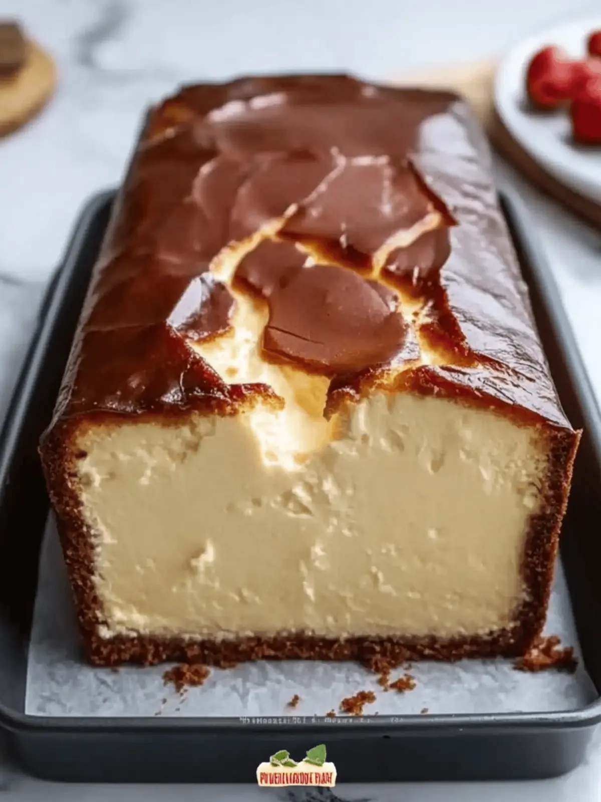 Burnt Basque Cheesecake in a Loaf Pan