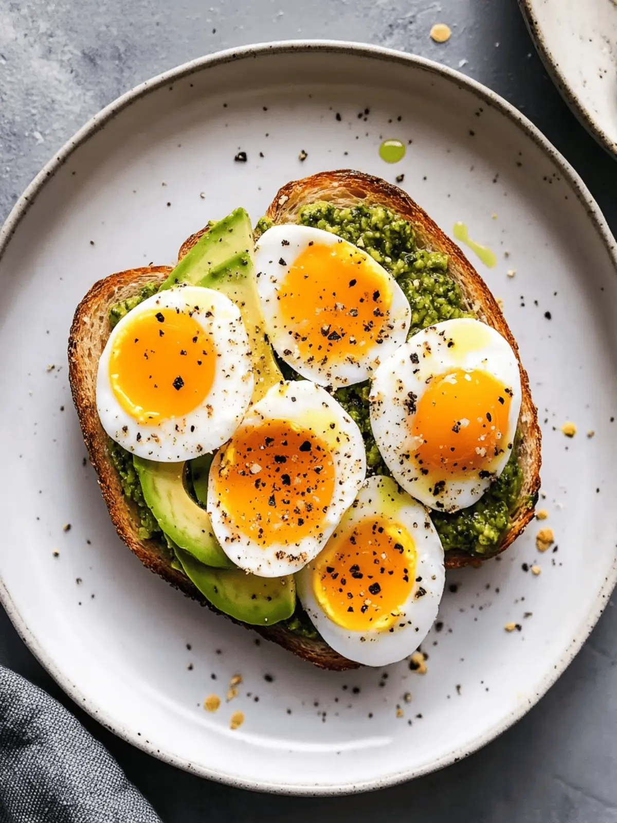 Jammy Egg, Avocado & Pesto Toast