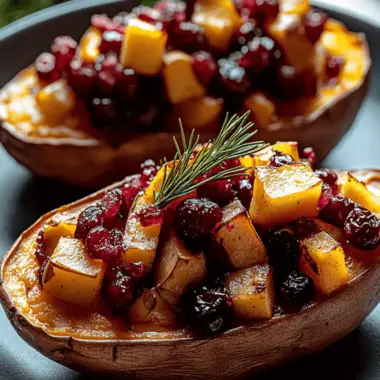Cranberry Apple Twice-Baked Sweet Potatoes