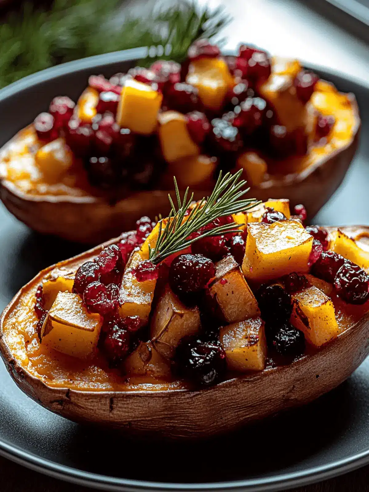 Cranberry Apple Twice-Baked Sweet Potatoes