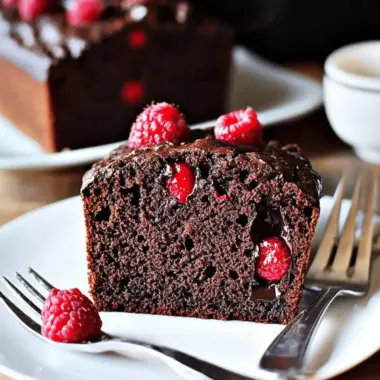 Dark Chocolate Raspberry Banana Bread