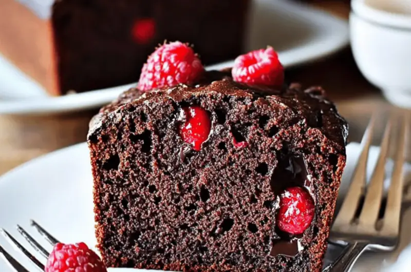 Dark Chocolate Raspberry Banana Bread