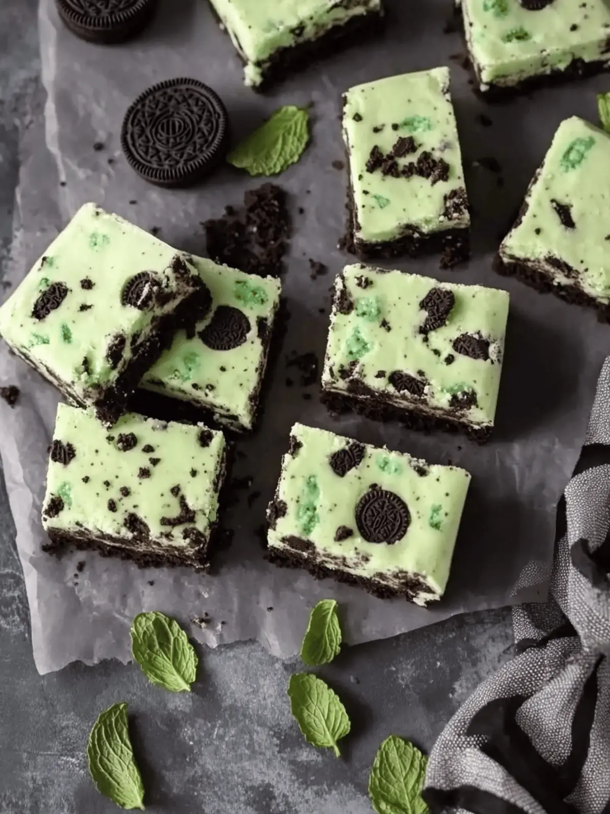 Mint Oreo Cheesecake Bars