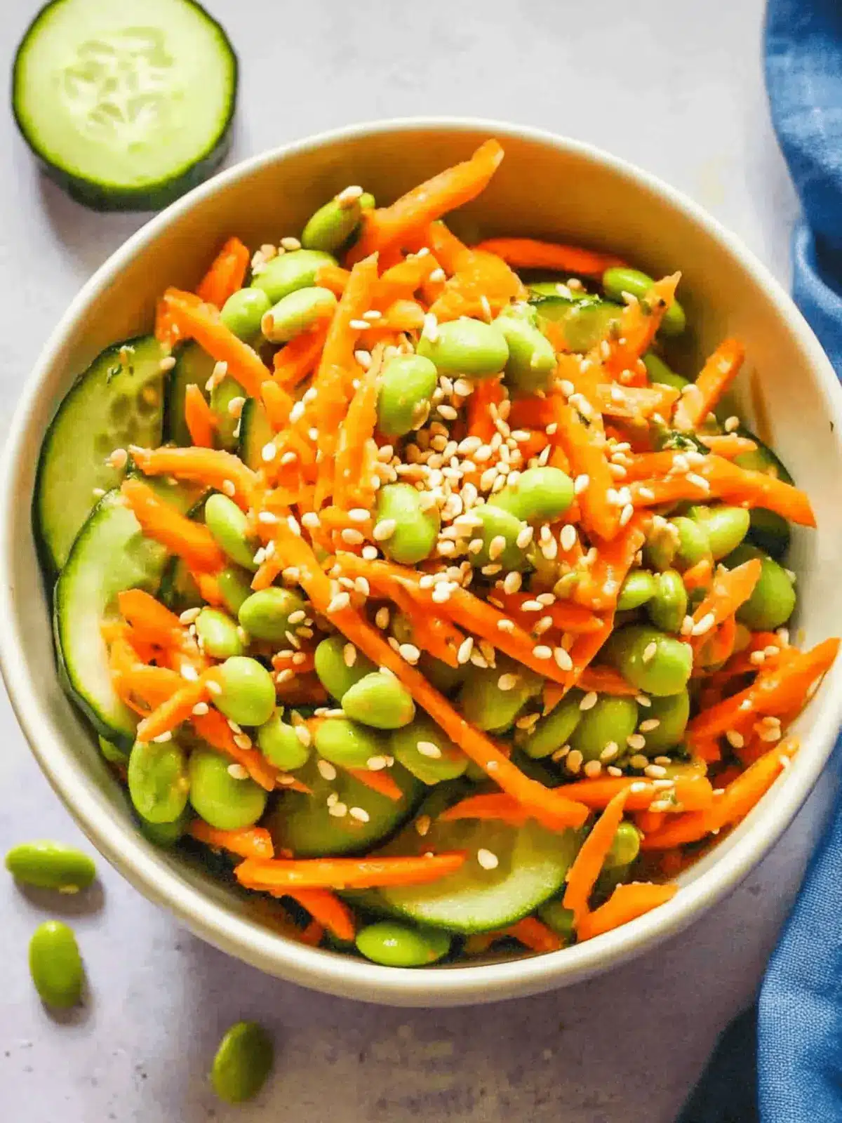 Edamame, Carrot and Cucumber Salad