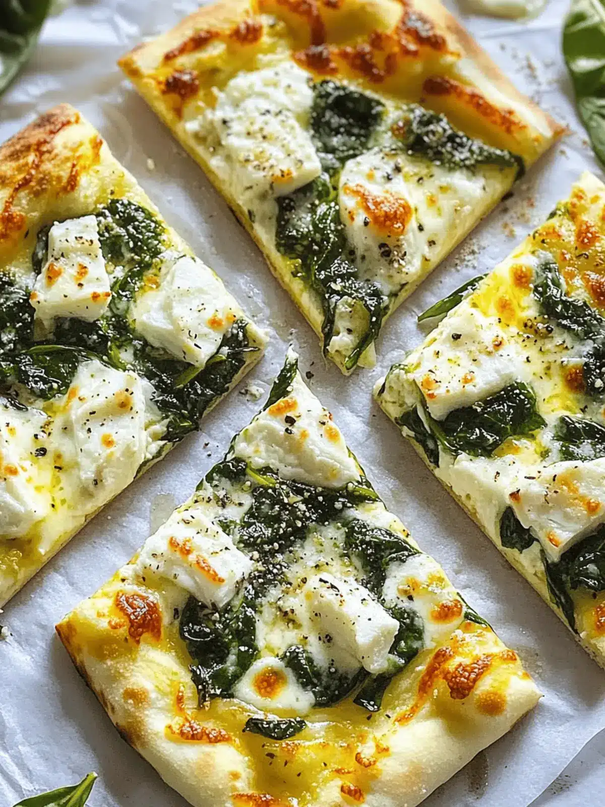 Greek Roasted Garlic Spinach White Pizza