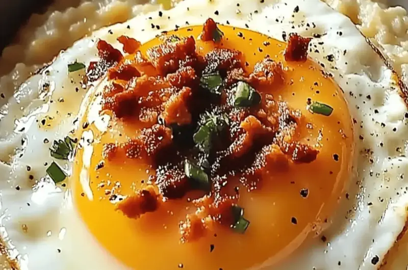 Cheesy Grits with Fried Egg