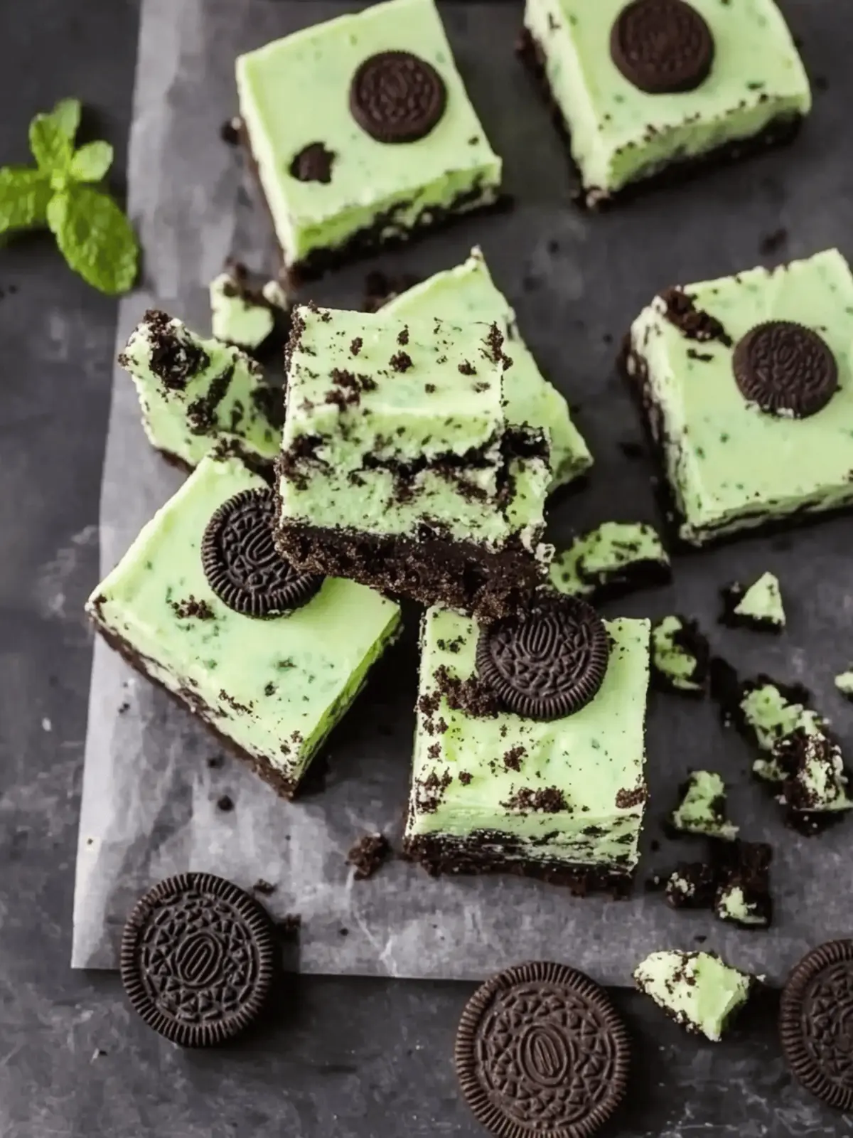 Mint Oreo Cheesecake Bars