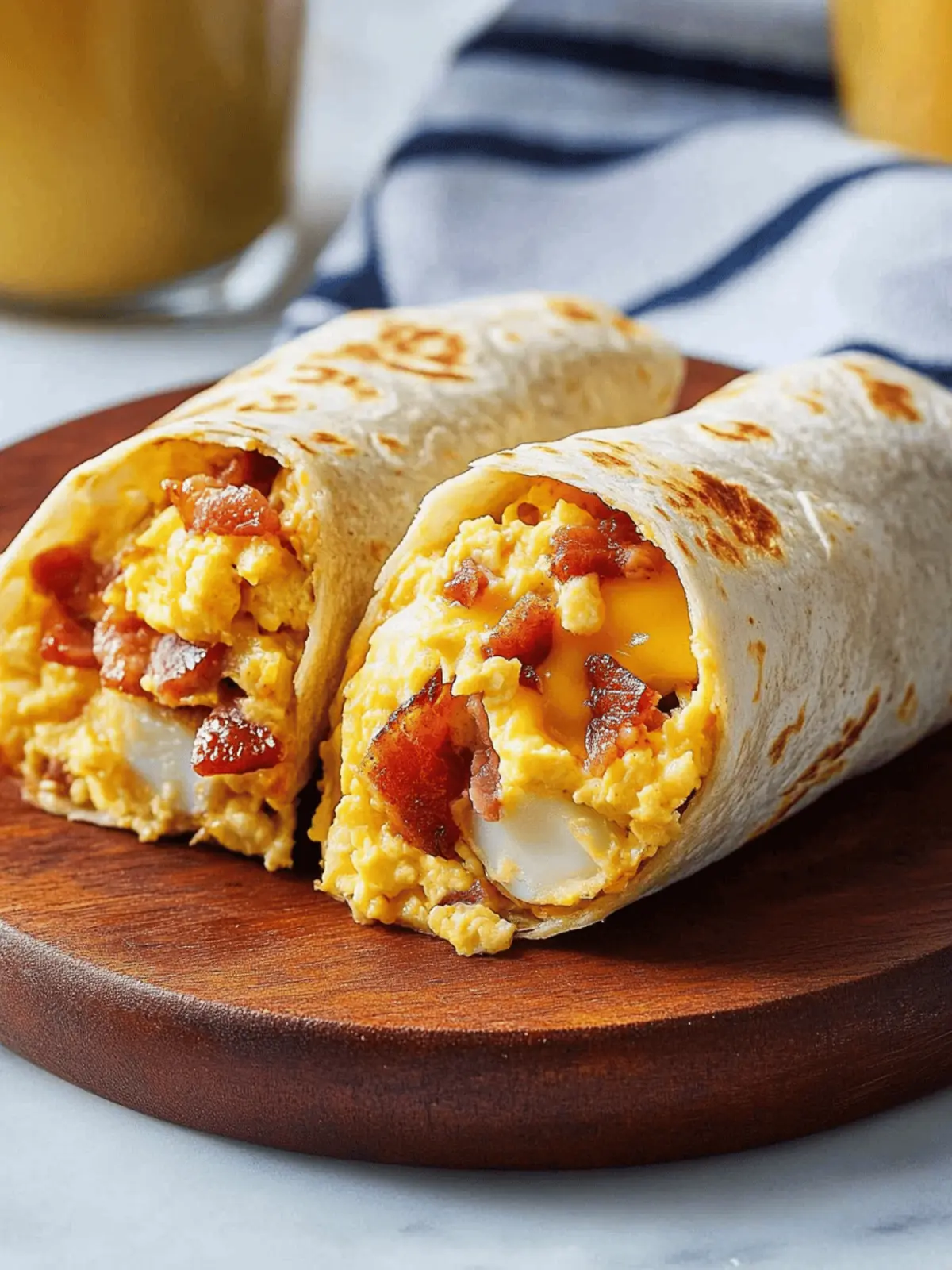 Bacon Egg and Cheese Breakfast Burritos