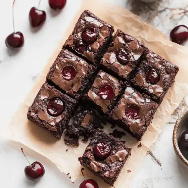 Roasted Chocolate Cherry Brownies