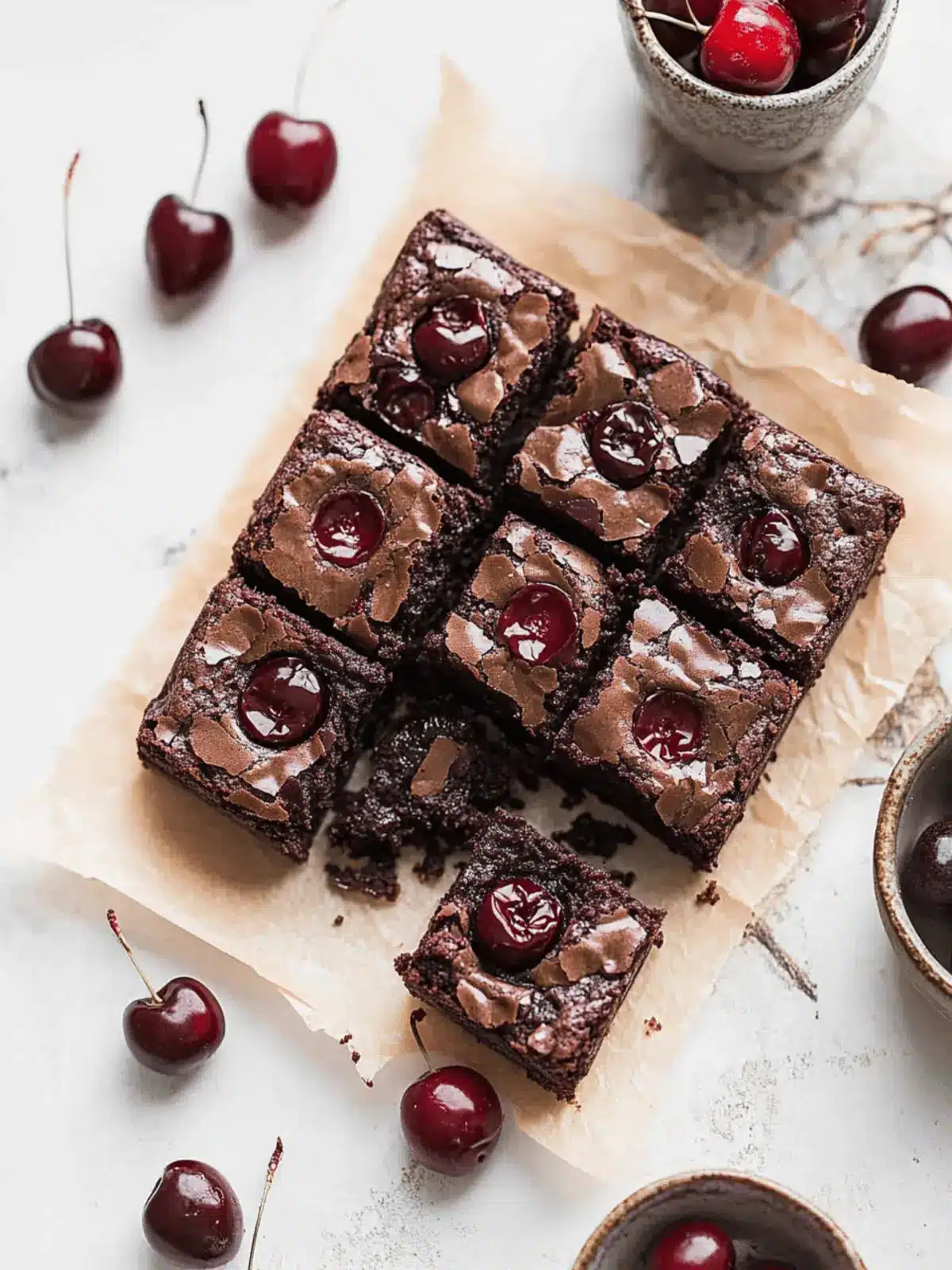 Roasted Chocolate Cherry Brownies