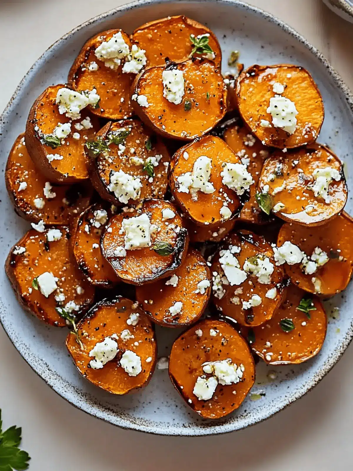 Honey Feta Sweet Potato Rounds