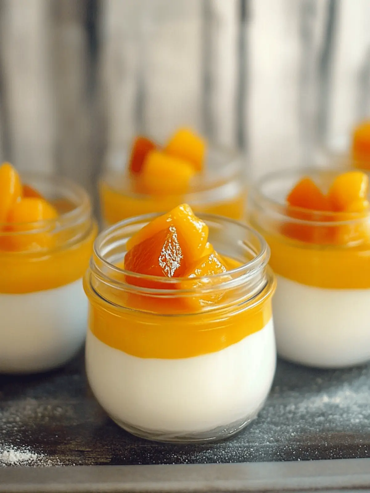 Coconut Mango Panna Cotta with Caramelized Mango