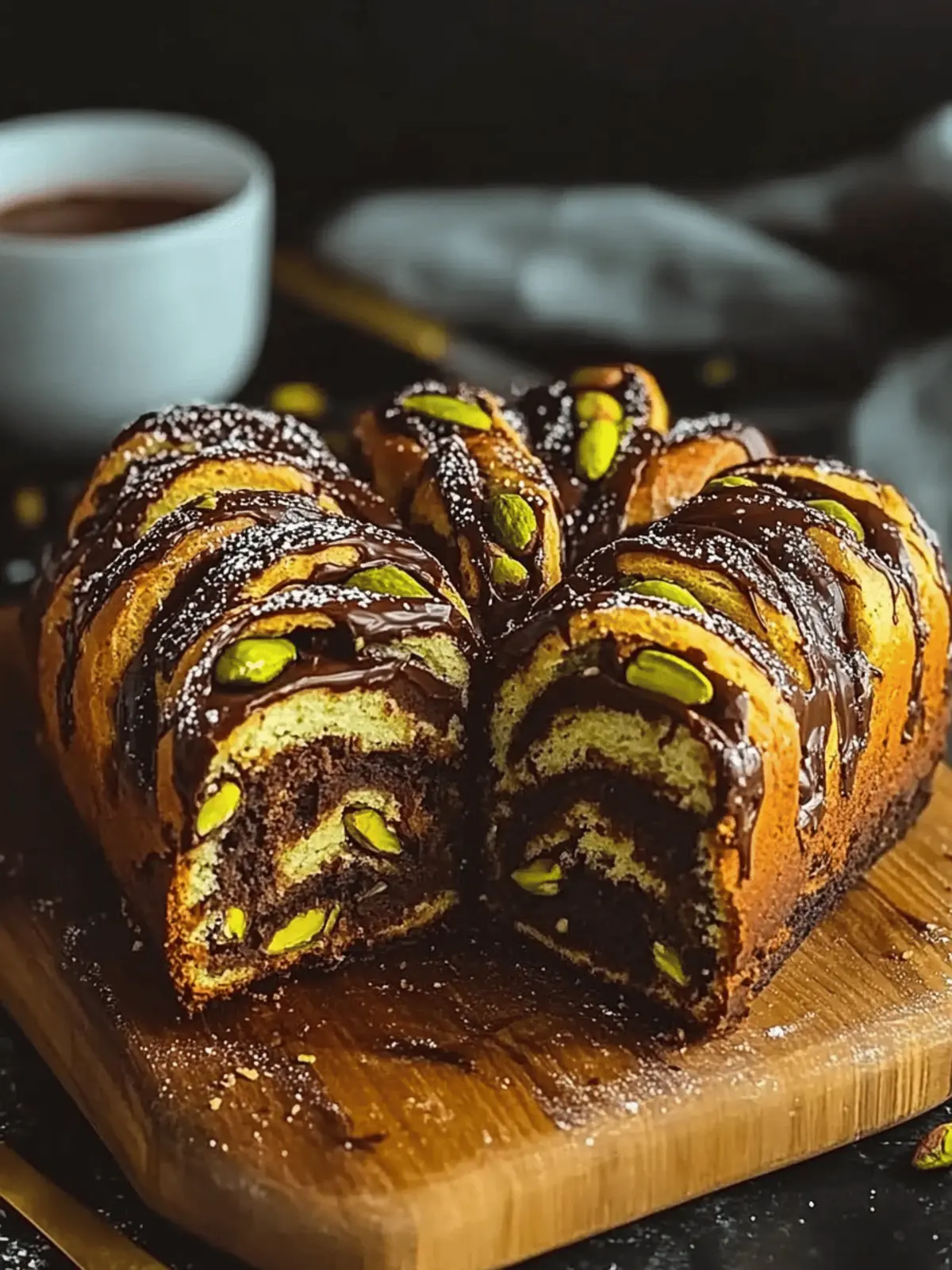 Pistachio Chocolate Babka Pull Apart