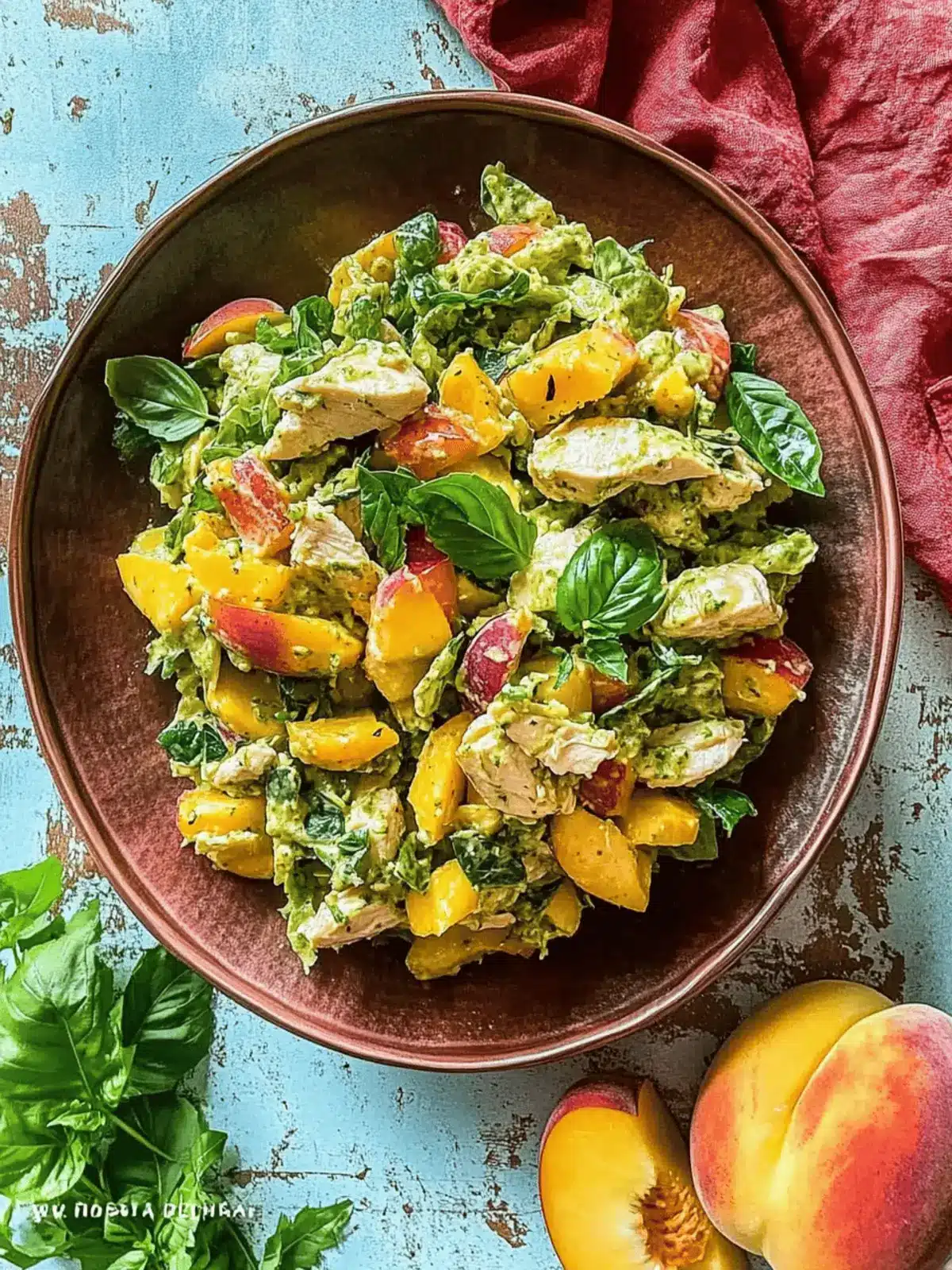 Peach Basil Chicken Salad