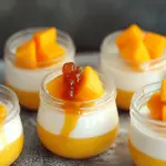 Coconut Mango Panna Cotta with Caramelized Mango