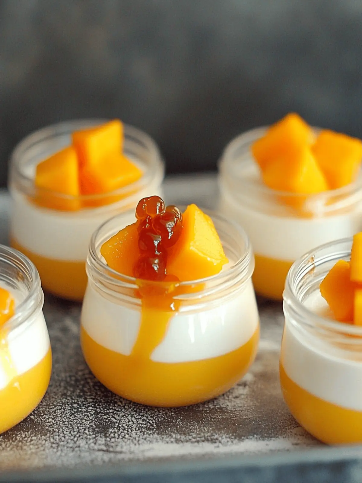 Coconut Mango Panna Cotta with Caramelized Mango