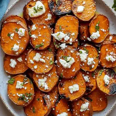 Honey Feta Sweet Potato Rounds