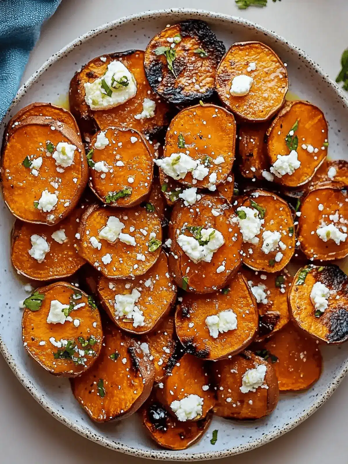 Honey Feta Sweet Potato Rounds