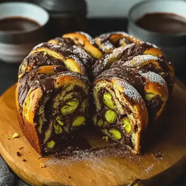 Pistachio Chocolate Babka Pull Apart