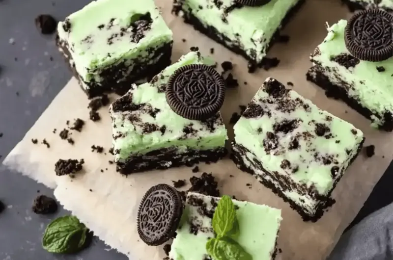 Mint Oreo Cheesecake Bars