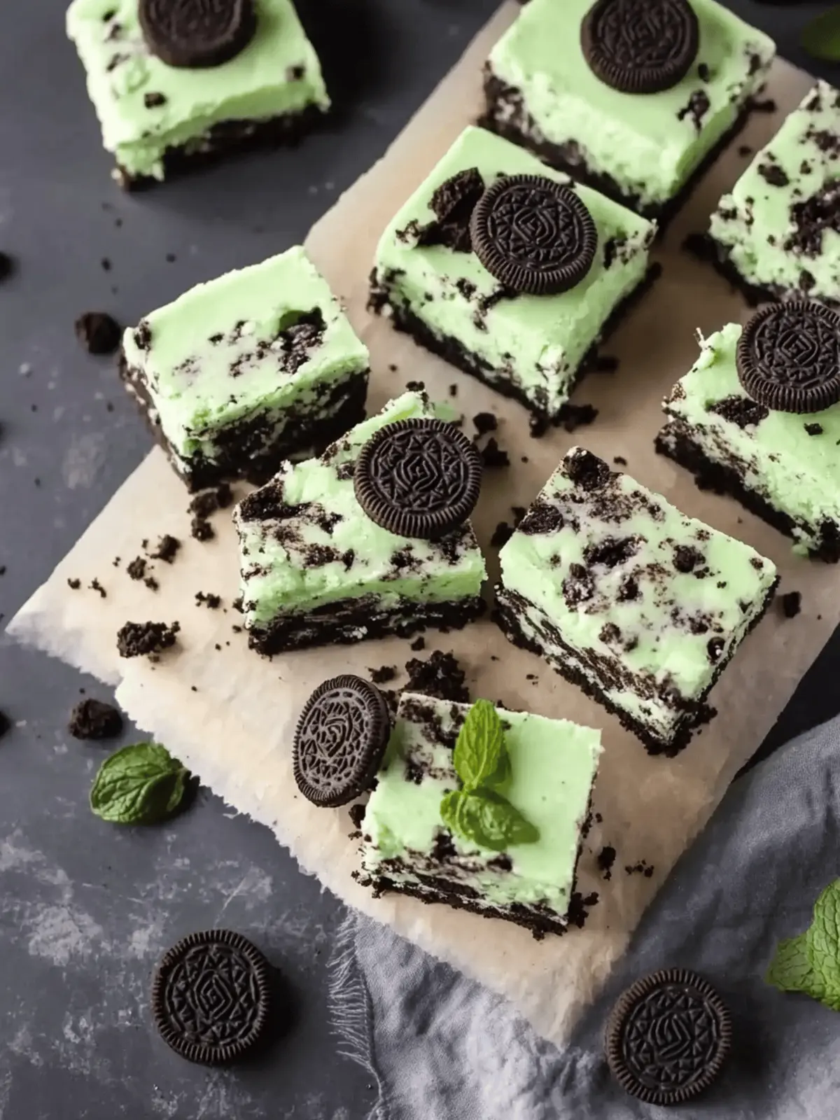 Mint Oreo Cheesecake Bars