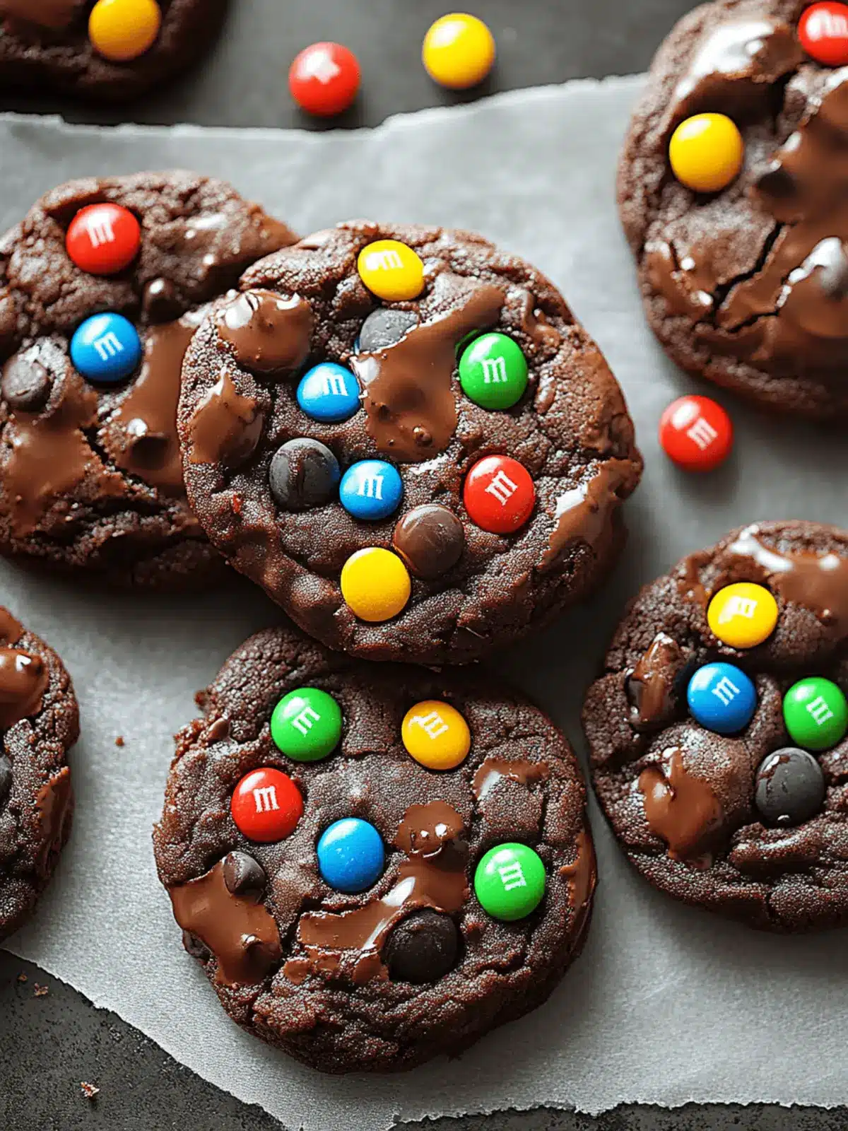 Soft Chocolate M&M Cookies