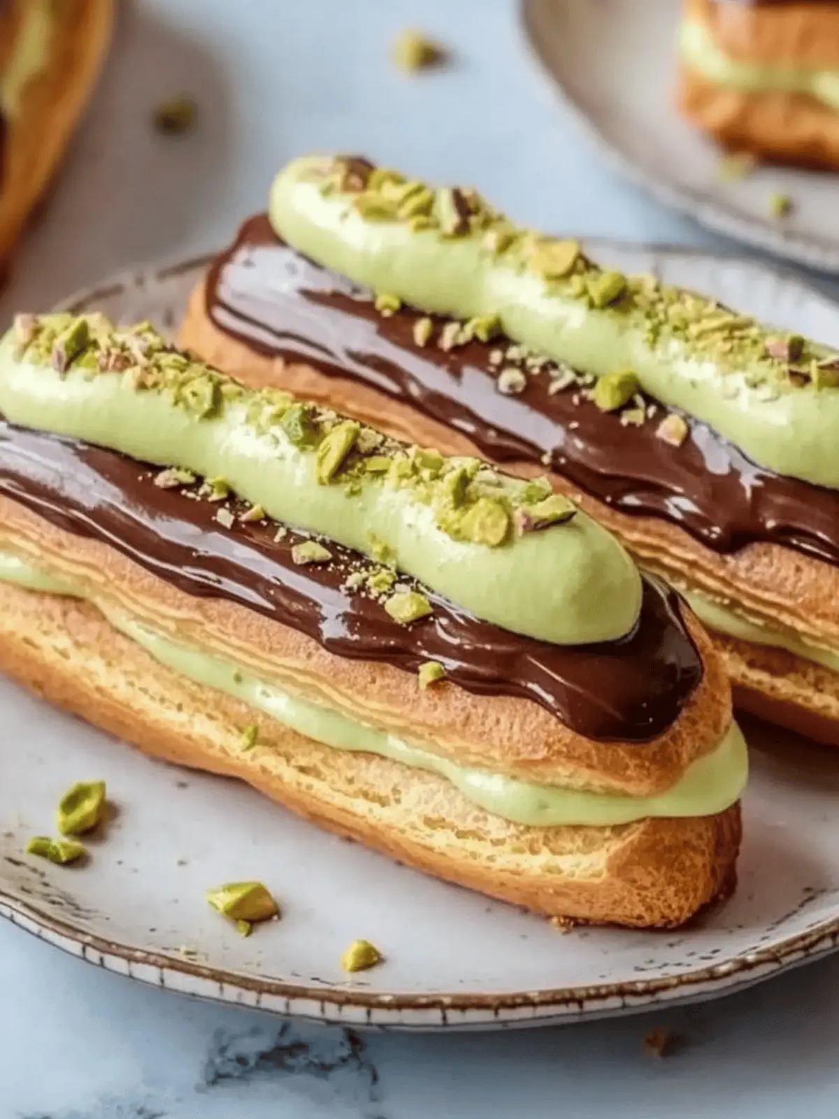 Pistachio Éclairs