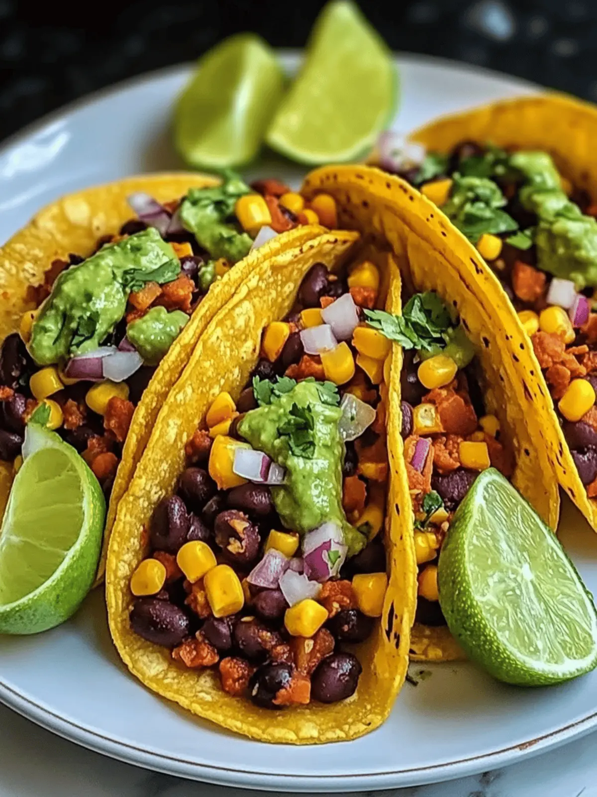 Black Bean Corn Vegetarian Tacos