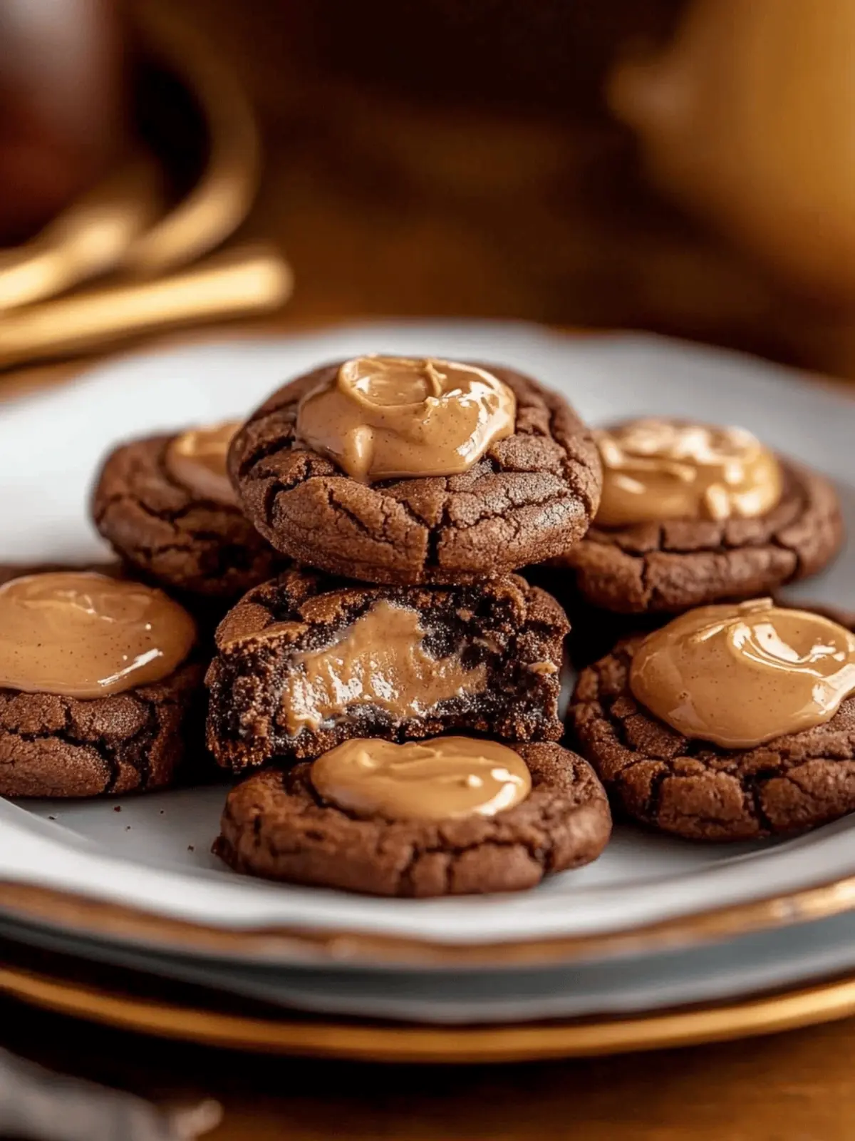 Chocolate Peanut Butter Lava Cookies