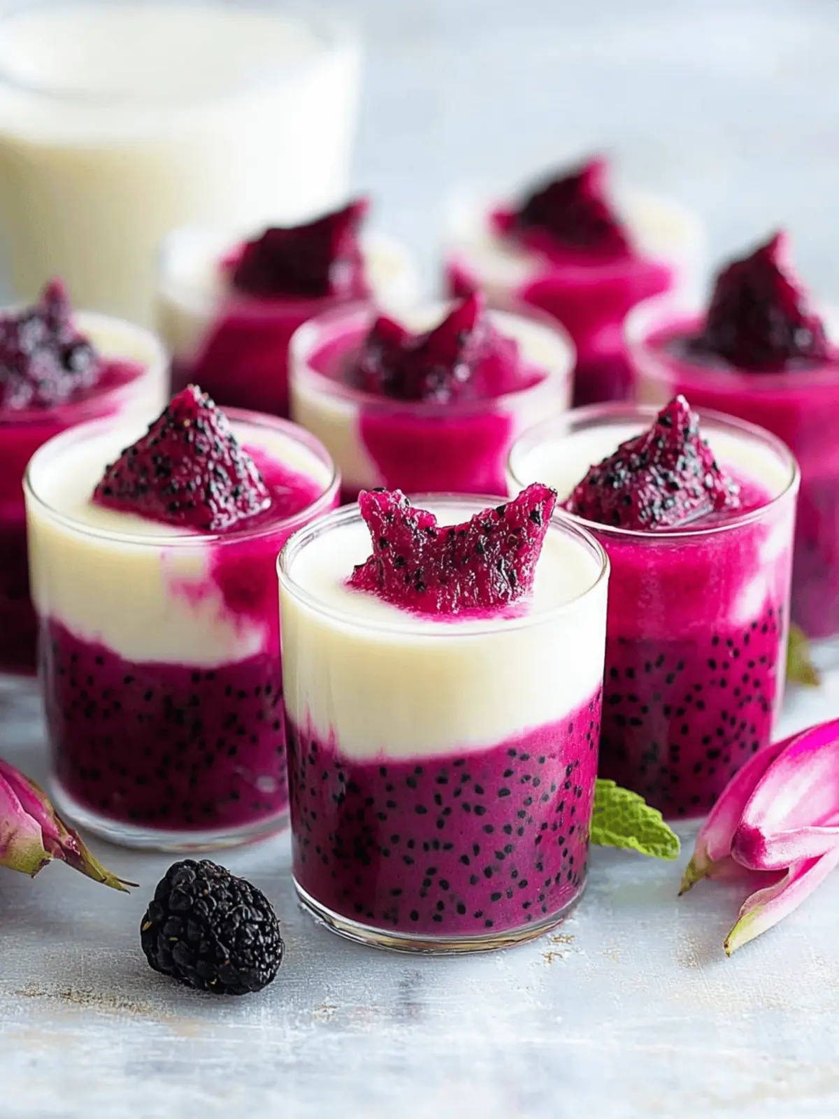 Mini Dessert Cups Dragon Fruit Panna Cotta For Stunning Treats 5 Mini Dessert Cups Dragon Fruit Panna Cotta