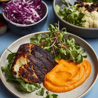 ANCHO CAULIFLOWER, CARROT PUREE, CORIANDER SALAD