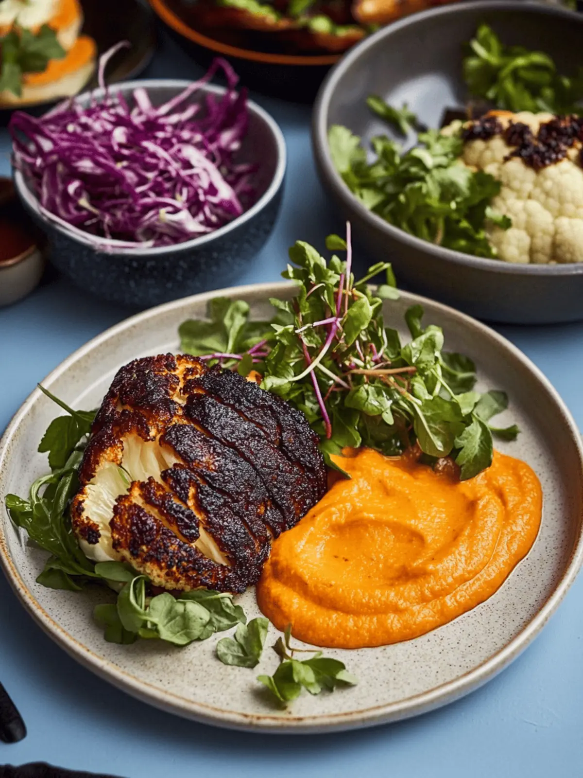 ANCHO CAULIFLOWER, CARROT PUREE, CORIANDER SALAD