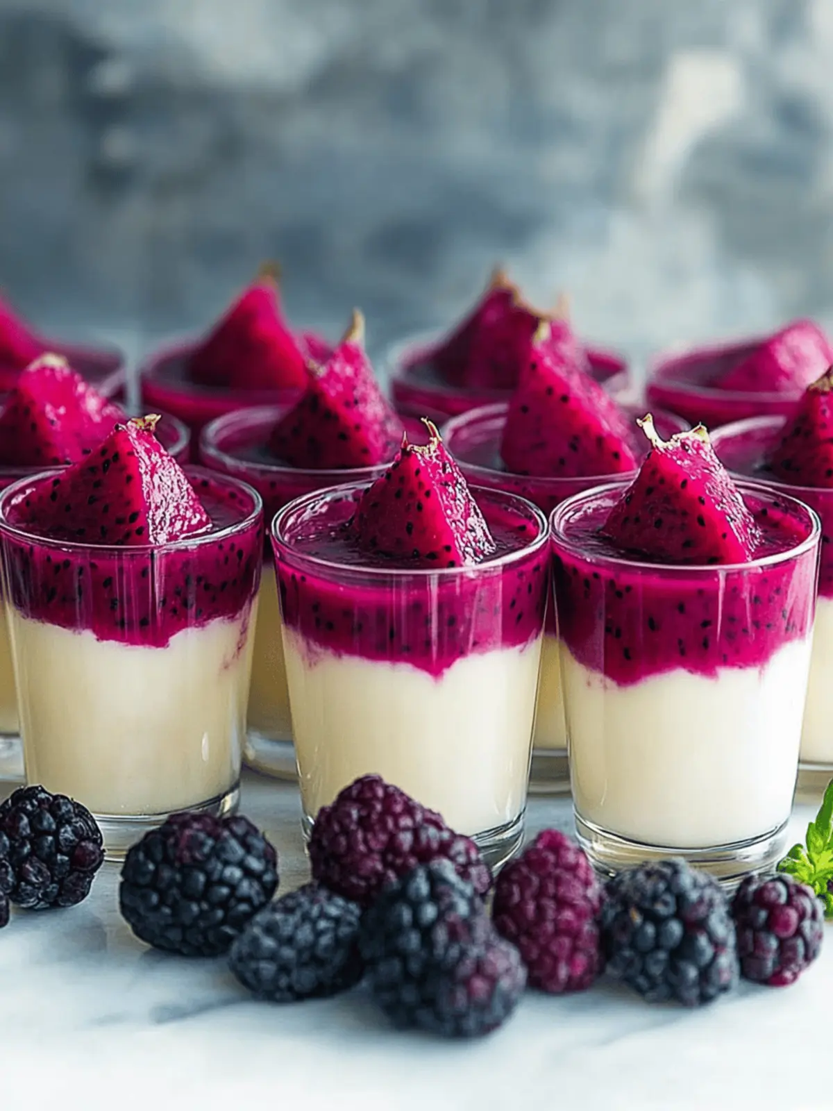 Mini Dessert Cups Dragon Fruit Panna Cotta For Stunning Treats 4 Mini Dessert Cups Dragon Fruit Panna Cotta