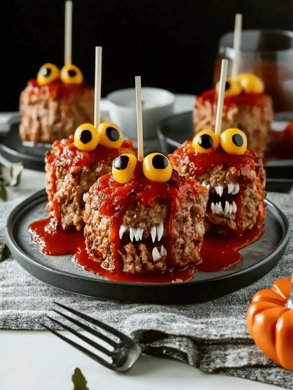 Mini Monster Meatloaf Halloween
