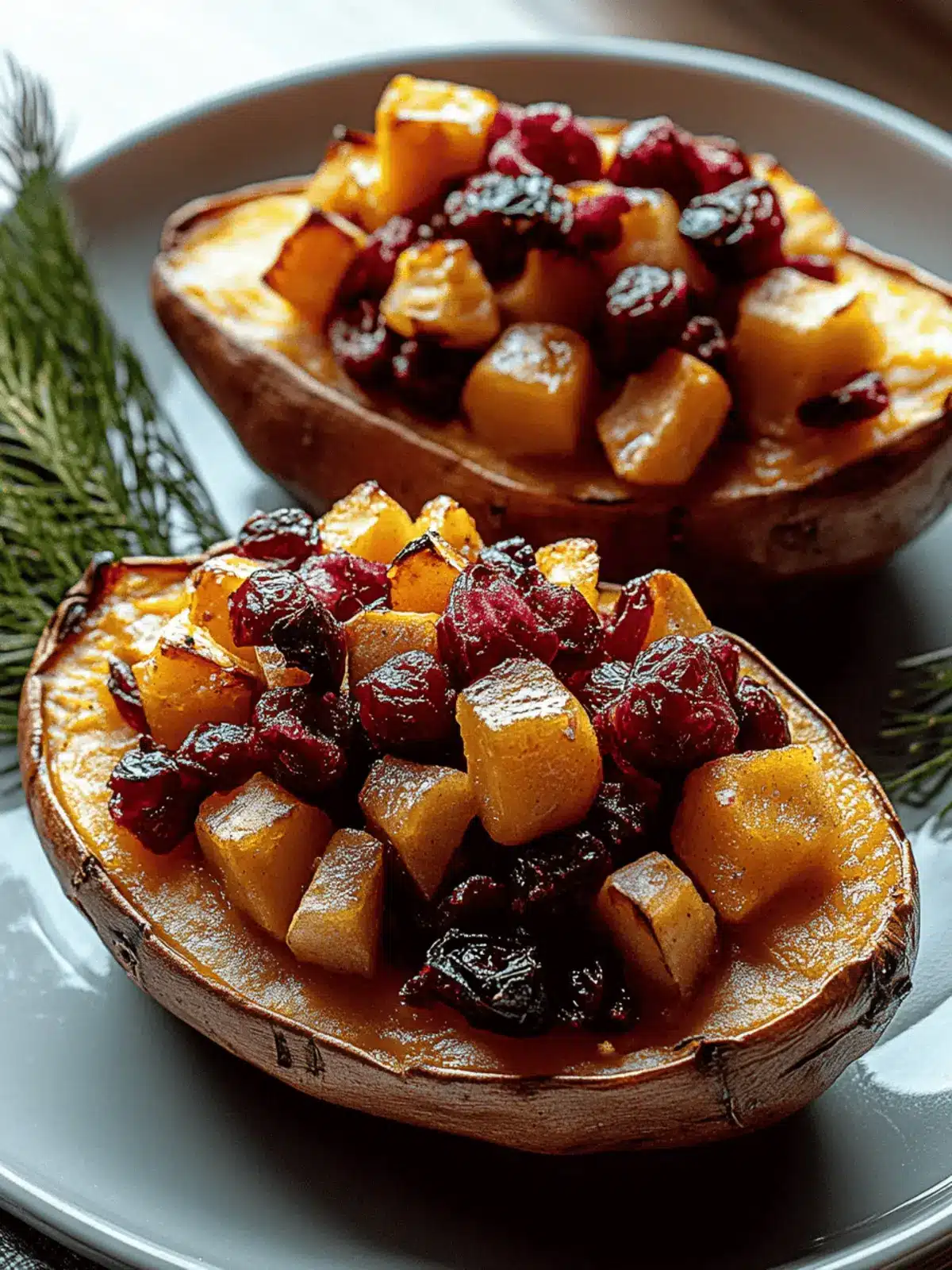 Cranberry Apple Twice-Baked Sweet Potatoes
