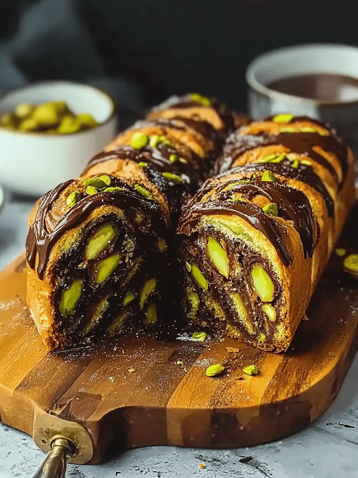 Pistachio Chocolate Babka Pull Apart