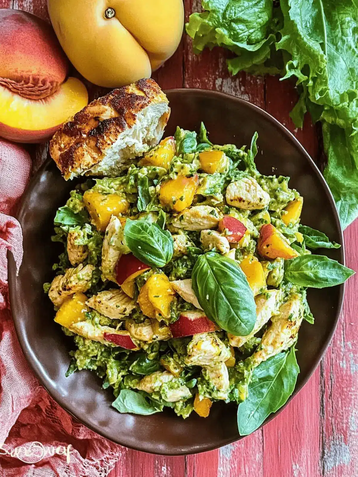 Peach Basil Chicken Salad