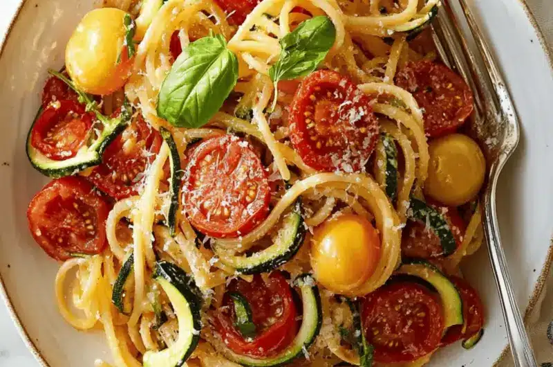 Summer Tomato and Zucchini Pasta