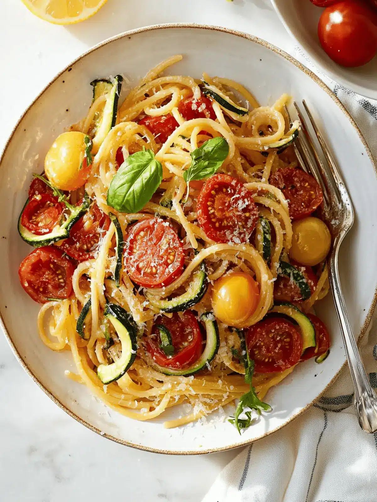Summer Tomato and Zucchini Pasta