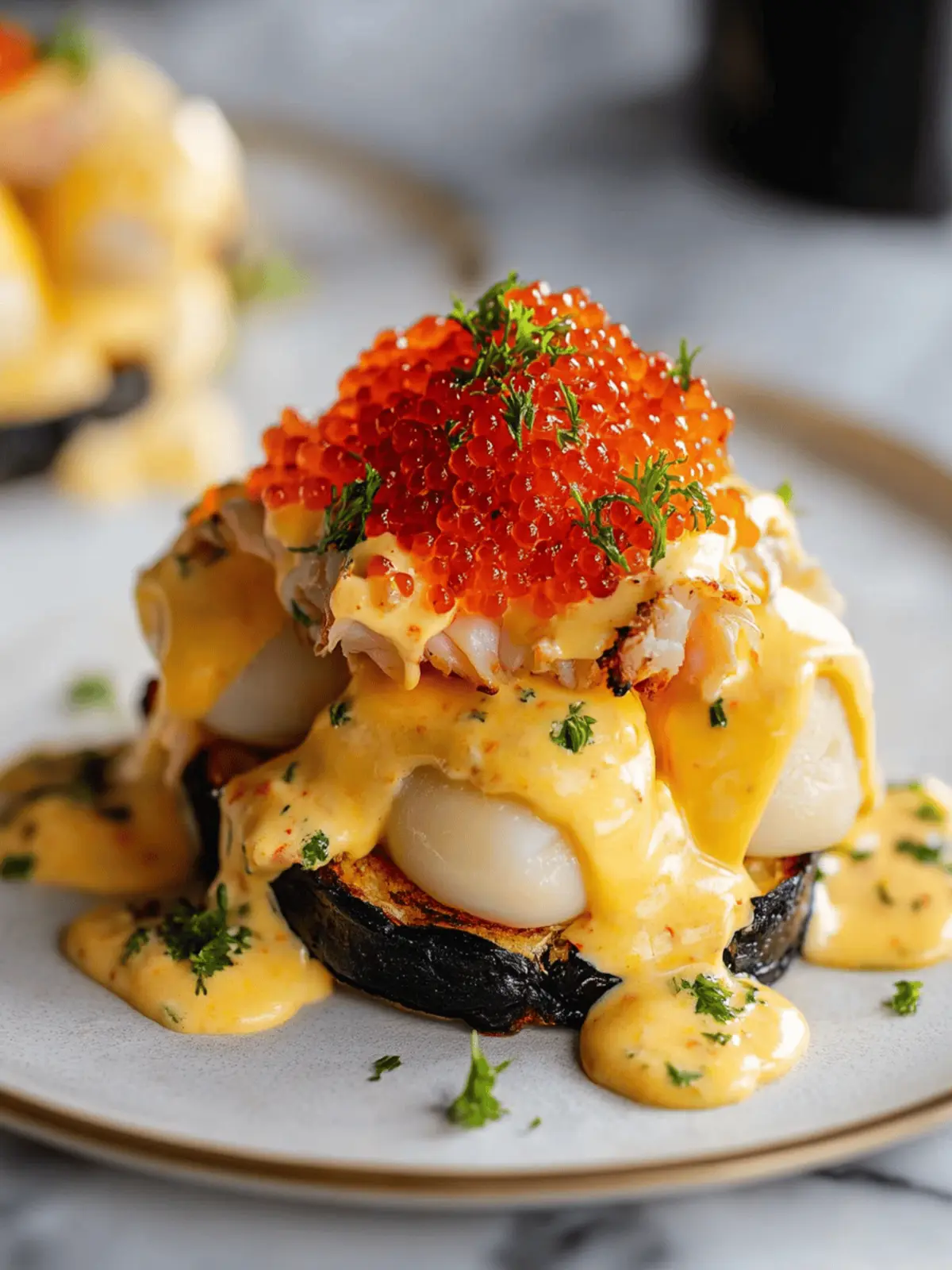 Crab Eggs Benedict with Caviar