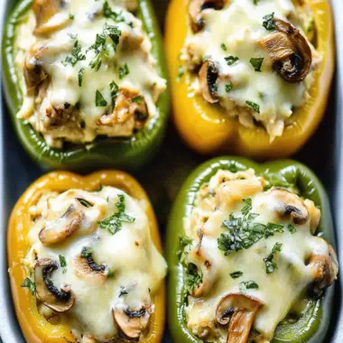 Chicken and Mushroom Stuffed Bell Peppers