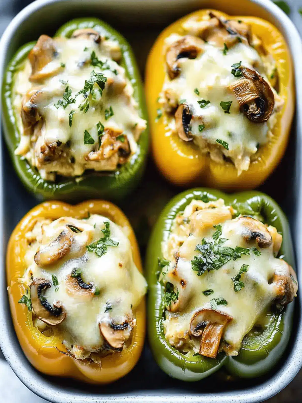 Chicken and Mushroom Stuffed Bell Peppers