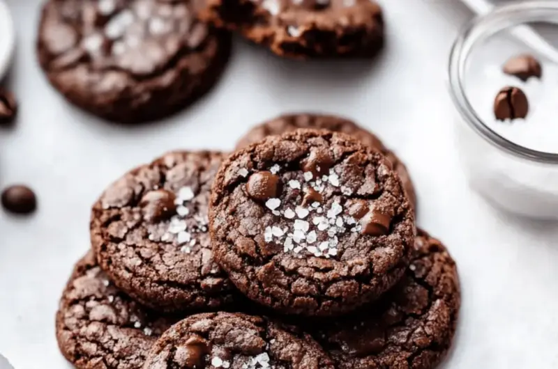 Salted Espresso Brownie Cookies
