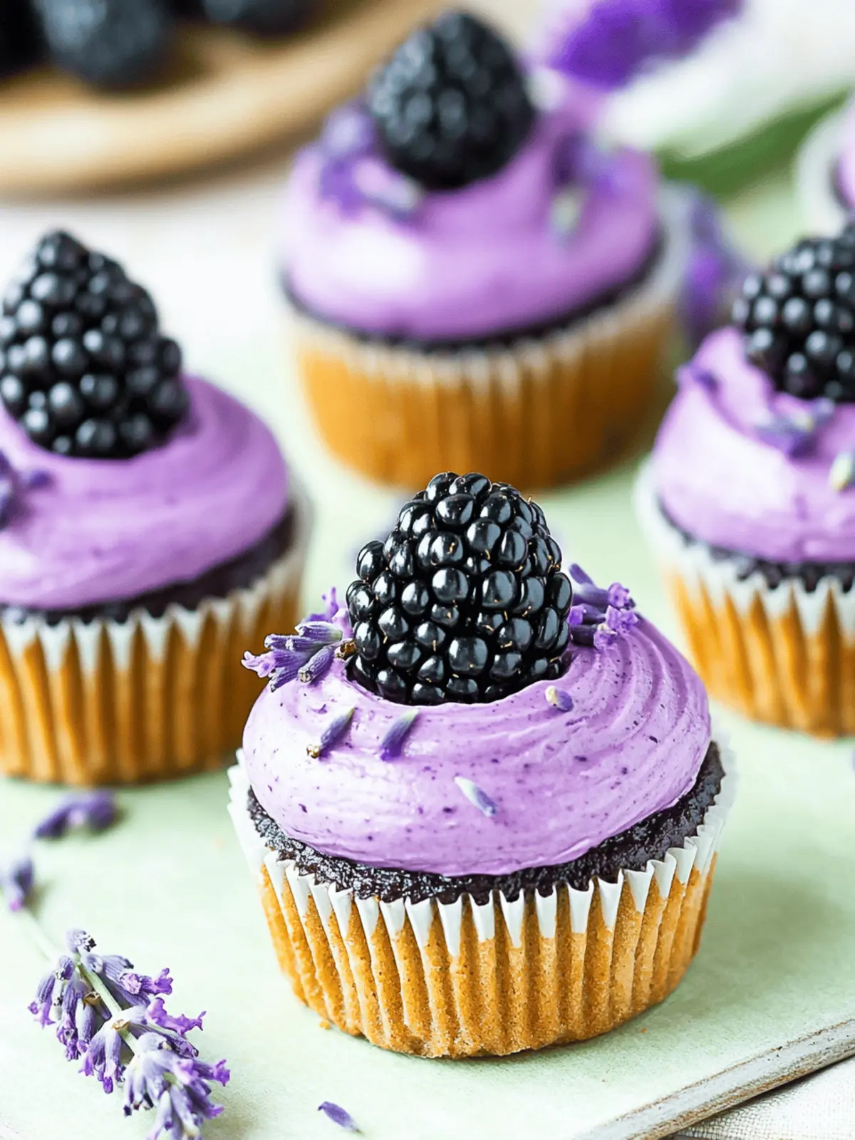 Mini Blackberry Lavender Cheesecakes