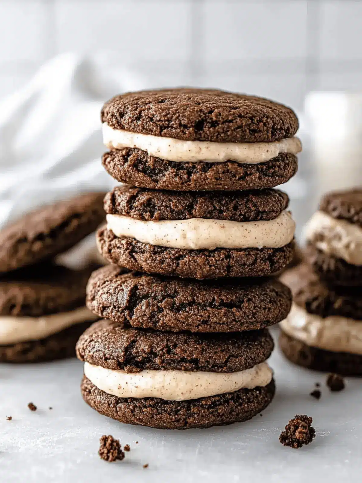 Brownie Sandwich Cookies with Cookie Dough Frosting
