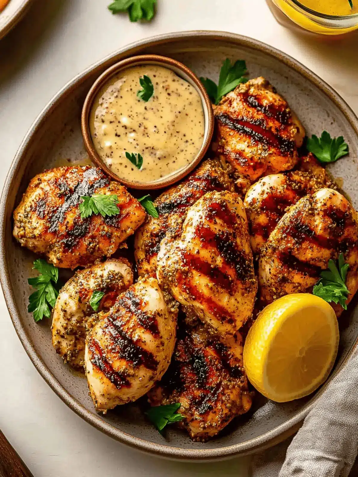 Grilled Za'atar Chicken with Tahini Sauce