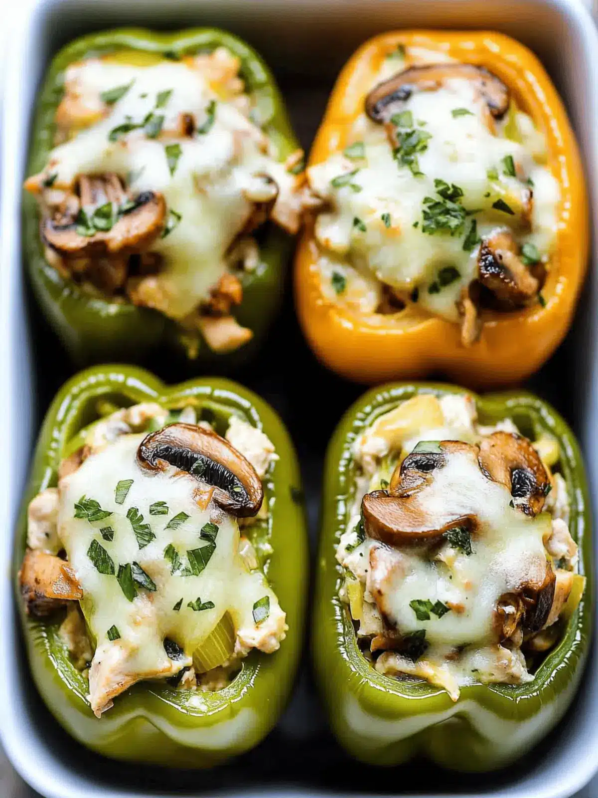 Chicken and Mushroom Stuffed Bell Peppers
